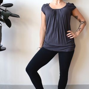 Cool Grey Pleated Blouse